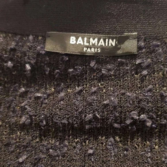 Balmain Side to Side Striped Metallic Tweed Jacket